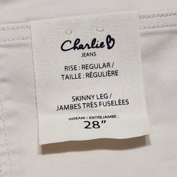 NWT Charlie B Fringe Cream Jeans Boho Western Coastal Cowgirl Country Chic 28/8 - Picture 7 of 16